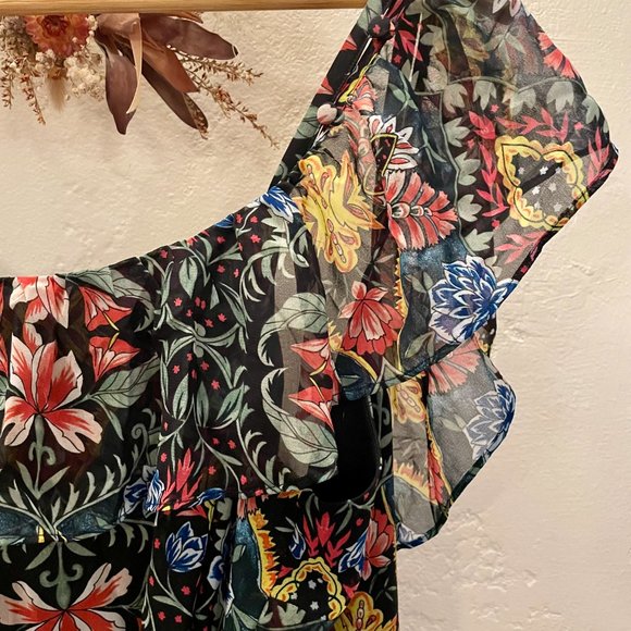 Rebecca Minkoff Jessica Ruffled Floral Midi Wrap Dress - Picture 11 of 13